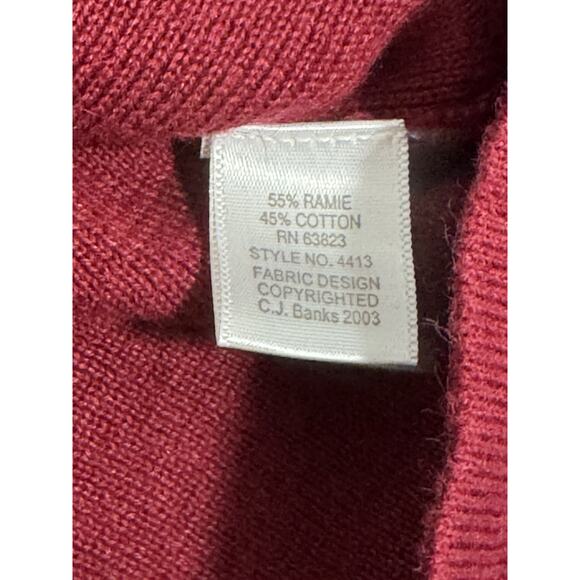 Vintage CJ Banks Red Hand Embroidered Floral Embellished Pearls Cardigan Sweater - Picture 3 of 8